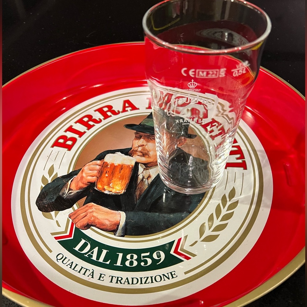 14 inch Italian beer branded bar tray.